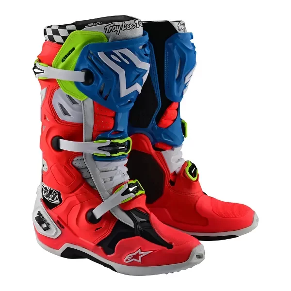 Producto - Bota Alpinestars Tech 10 Supervented MX Solid Rocket Rojo / Blanco / Azul E1000