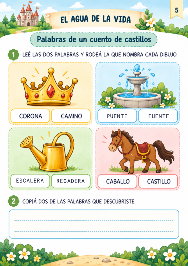 Producto - EL AGUA DE LA VIDA: Cuadernillo de comprensión lectora y escritura - 4