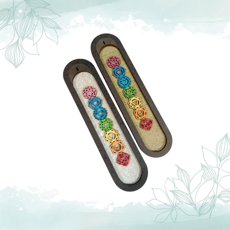 Producto - Porta sahumerio MDF 7 chakras 25cm