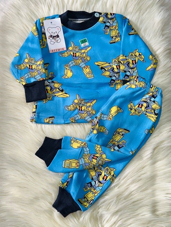 Producto - PIJAMA IMPORTADO BABY CELESTE ROBOT (CAMISETA + PANTALÓN)