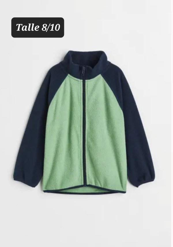Campera micropolar HyM talla 8/10 verde y azul