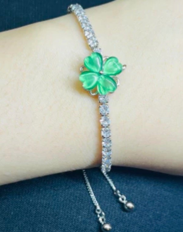 Producto - Pulsera giratoria trébol verde