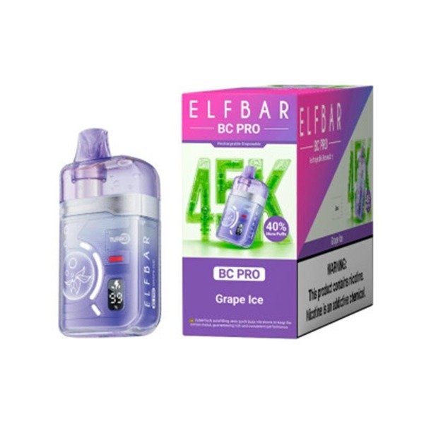 Producto - (POD DESCARTABLE) ELFBAR 45K BC PRO - GRAPE ICE