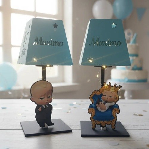 Producto - Centros De Mesa 10u Decorado Jefe En Pañales Con Led - 2
