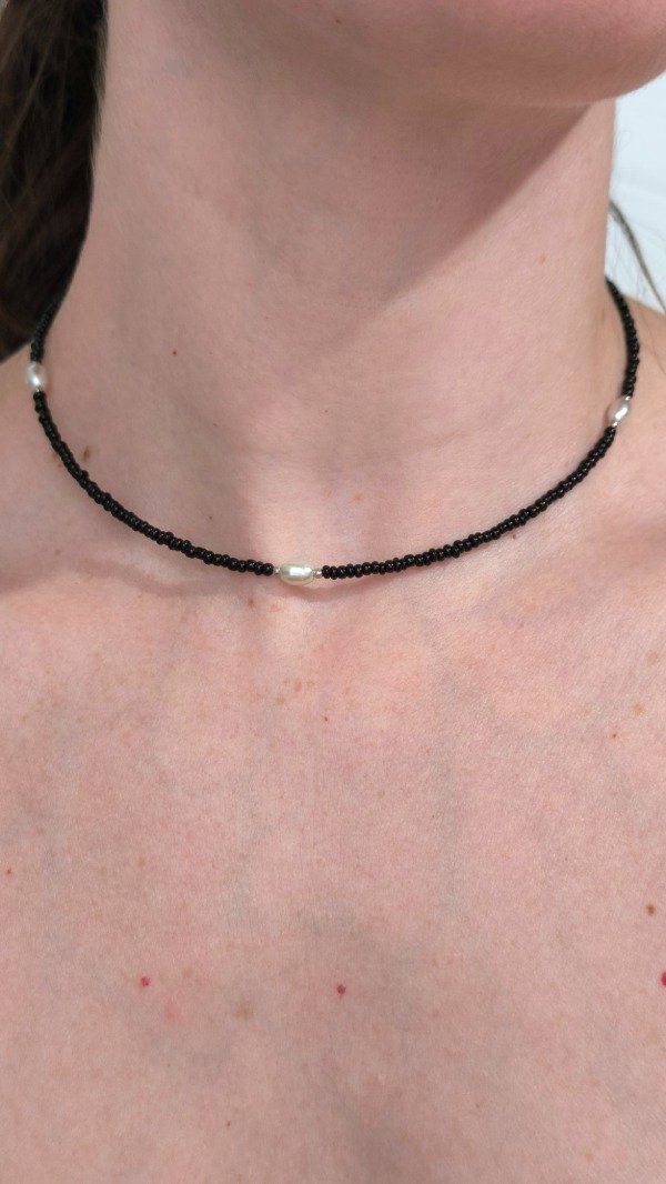 Producto - Choker Perlas Negro