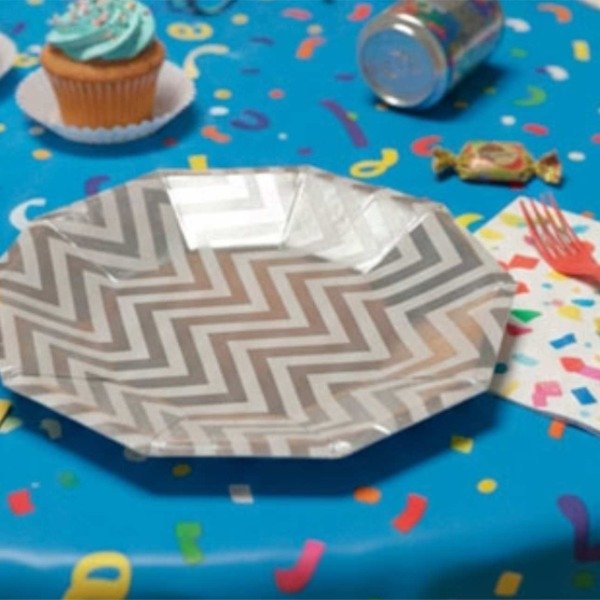 Producto - Plato exagonal polipapel zig zag plata x10u