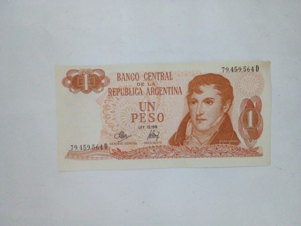 Producto - Billete 1 peso Ley 18188 Belgrano - Serie E - Argentina