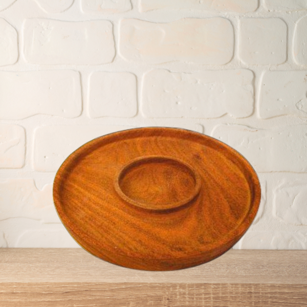 Producto - Plato con centro dipero algarrobo 20cm