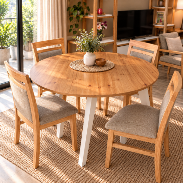 Juego de comedor Redonda Combinada 120 de TM MUEBLES