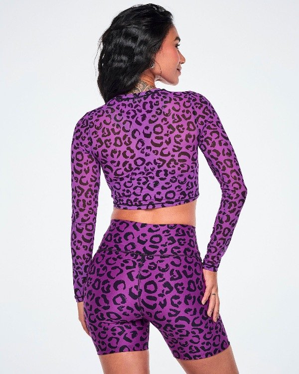 Producto - Ultrabright Long Sleeve Mesh Crop Top - Snakeskin - 1