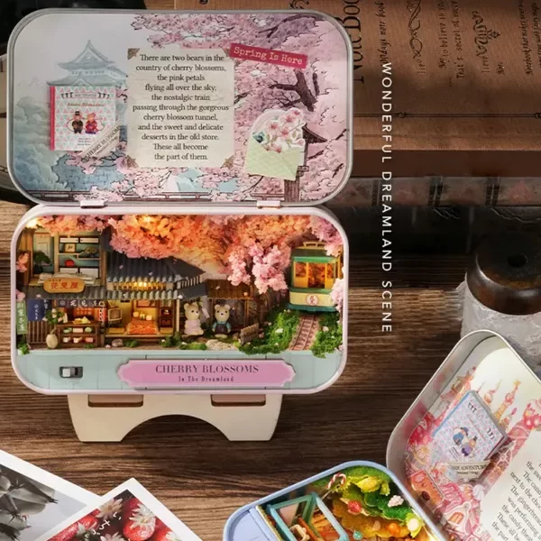 Producto - Cajita de ensueño DIY.  Miniatura para armar con muebles y luz LED - 3