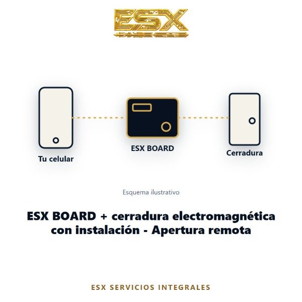 Producto - ESX BOARD + cerradura electromagnética con instalación - Apertura remota - 0