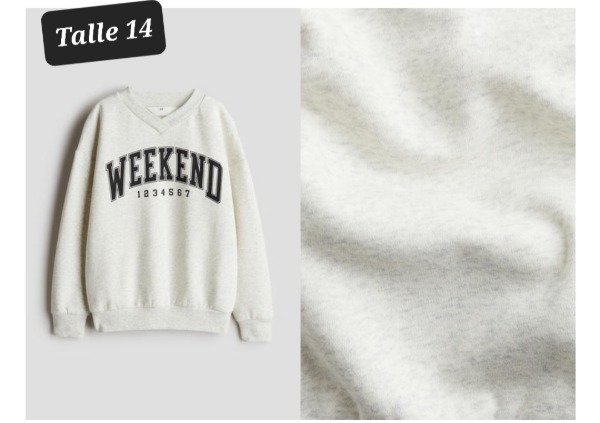 Buzo con friza HyM talle 14+ oversize weekend