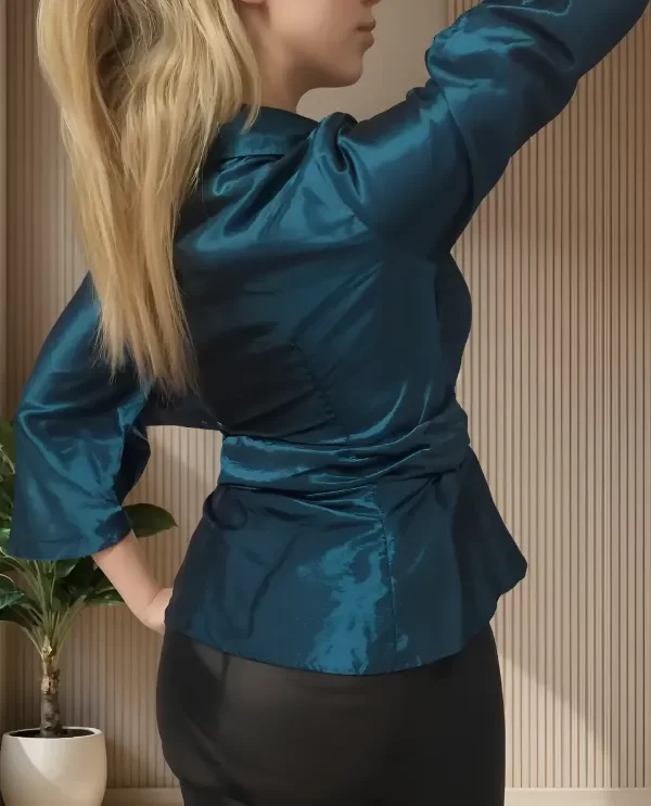 Producto - Saco blusa mujer Kimono cruzada tafeta colores - 9