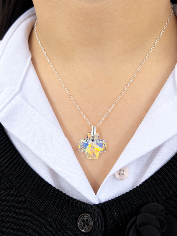 Producto - Cadena de plata 925 con dije cruz swarovsky