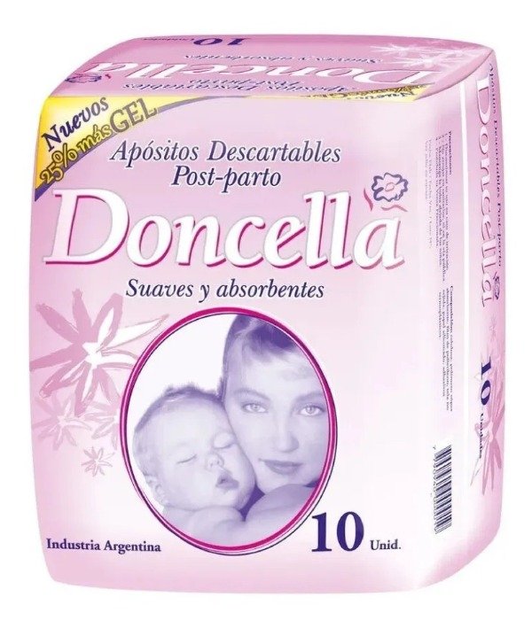 Producto - Doncella Apósitos Post Parto Descartables X 10 Unidades