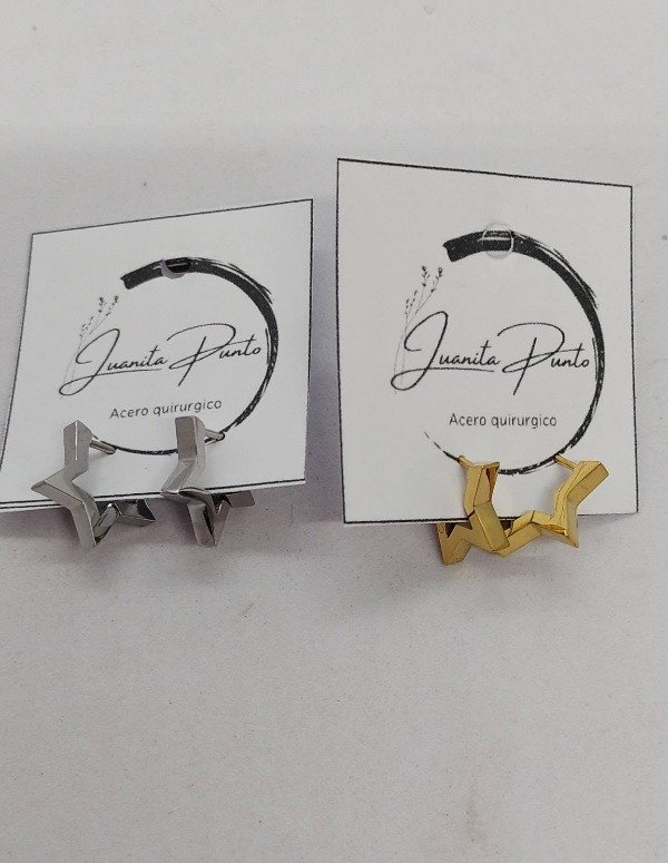 Producto - Aros minimalistas estrella dorados