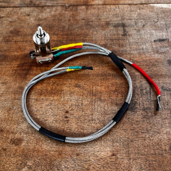 Producto - Llave Selectora Dimarzio EP1101 Recta Larga 3 posiciones + Cableado Mallado