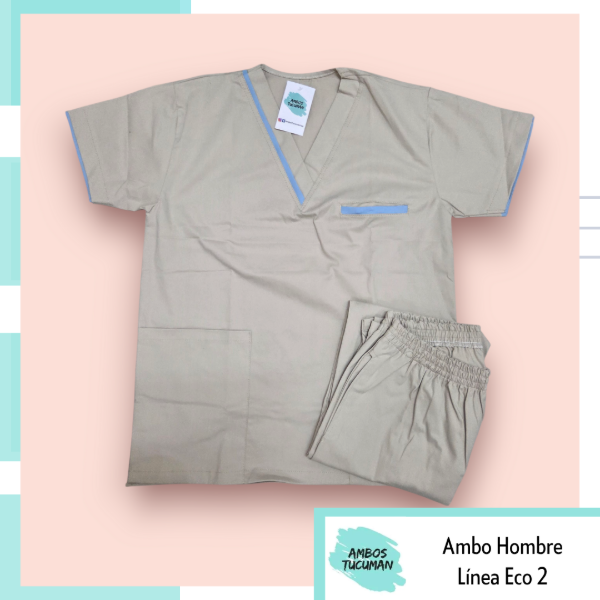Producto - Ambo Eco Gris Perla detalle Lavanda