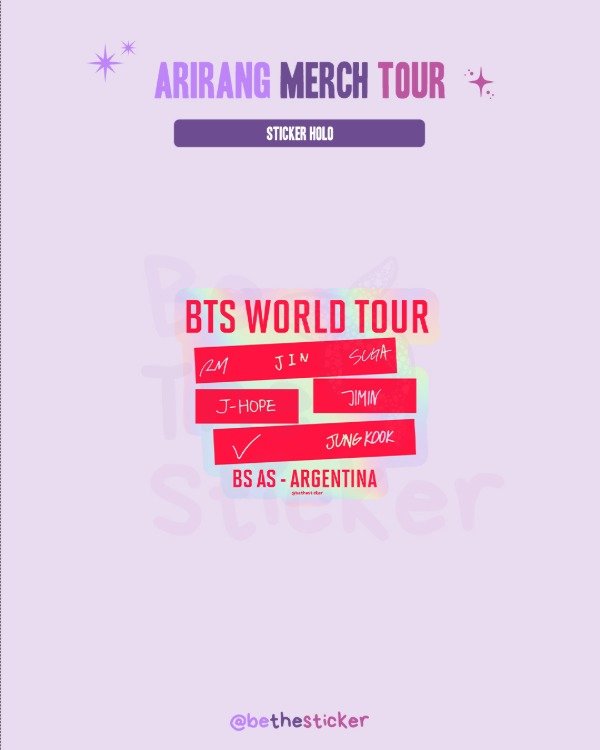 Producto - Sticker Holográfico BTS Tour Rojo
