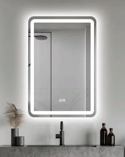 Producto - Espejo inteligente Reloj + Luces Led 50x70cm