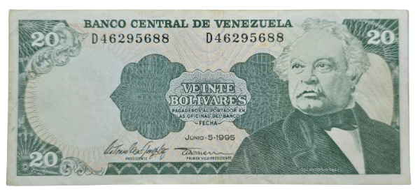 Producto - Venezuela 20 Bolivares (1995) José Antonio Paez Pick.63 VF