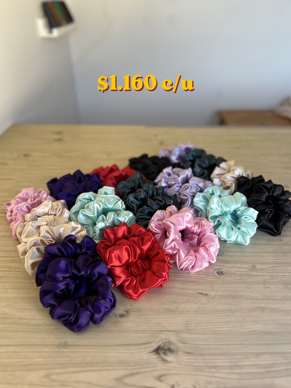 Producto - Pack x50 Scrunchies Saten Mayorista