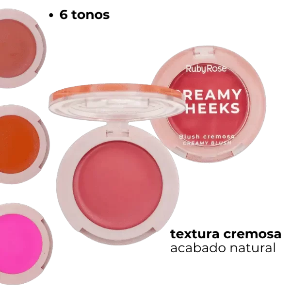 Producto - Rubor Cremoso Creamy Cheeks textura ligera y acabado natural - Ruby Rose