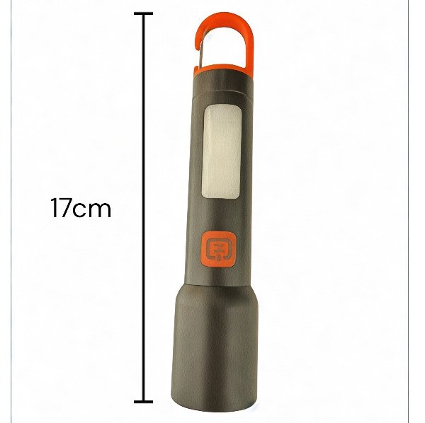 Producto - Linterna Mano Aluminio Recargable USB Tipo C 3 Colores de Led y Clip para colgar - 6