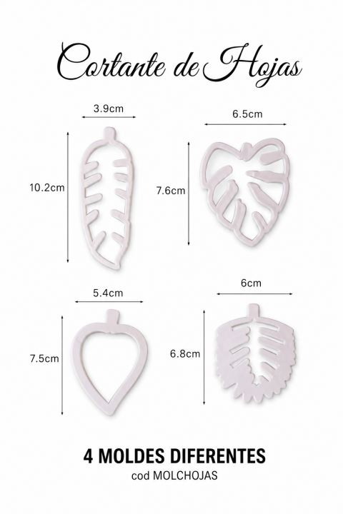 Producto - SET CORTANTES HOJAS TROPICALES X 4