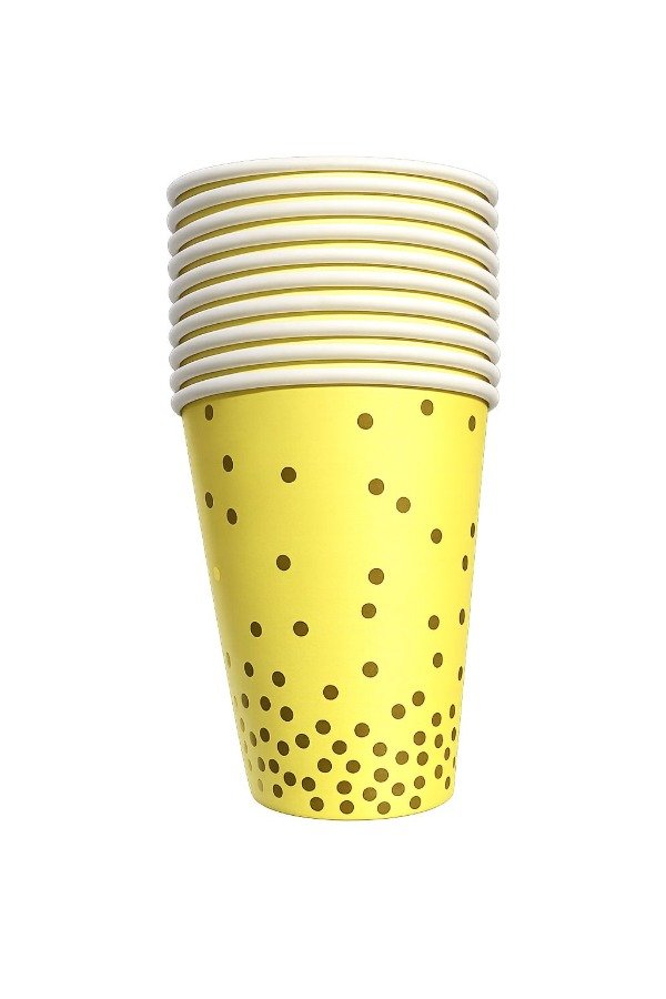 Producto - VASO AMARILLO LUNARES X 10