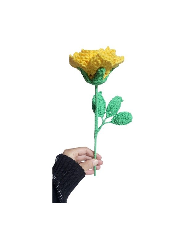 Producto - Rosa Tejida: Amarilla