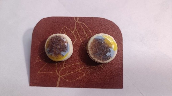 Producto - Aritos boton tonos rojizos y amarillo