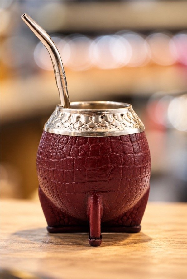 Producto - MATE TORPEDO CROCO CINCELADO MARRÓN - 1