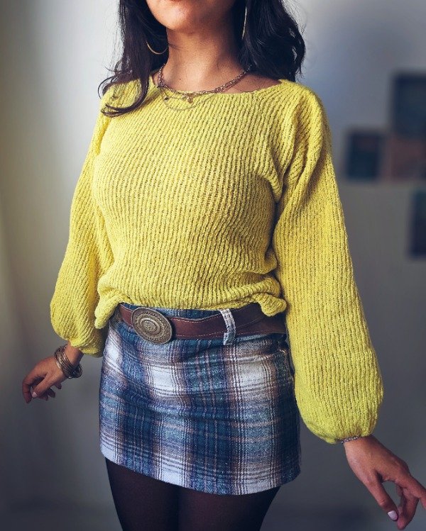 Producto - Sweater Mohair Burbuja Limón