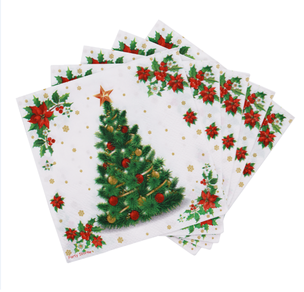 Producto - SERVILLETA DE PAPEL ARBOL NAVIDEÑO 25x25cm x 20