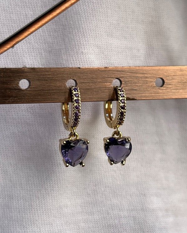 Producto - Argolla Corazón Violeta