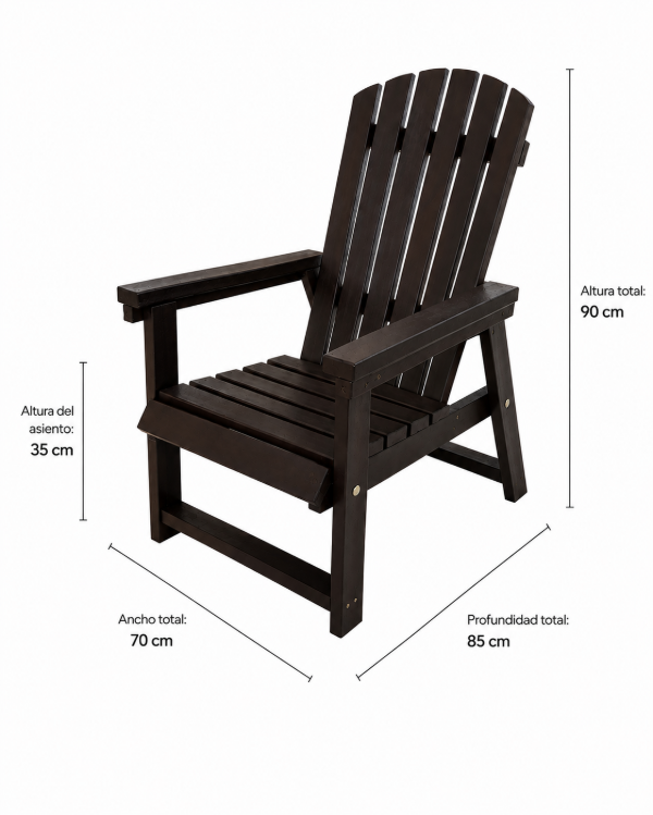 Producto - Sillon Reposera Adirondack Madera Plastica - 2