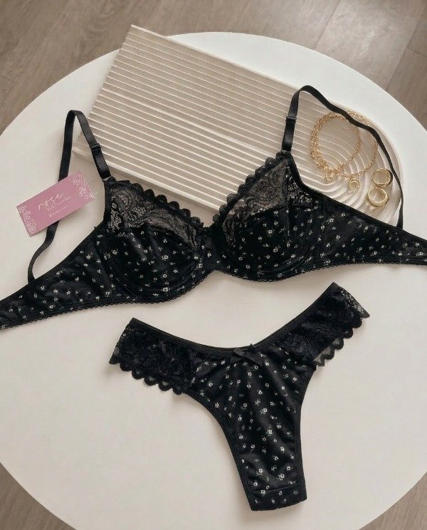 Producto - Conjunto floreado con aro y less clásica - Art 410 - 6