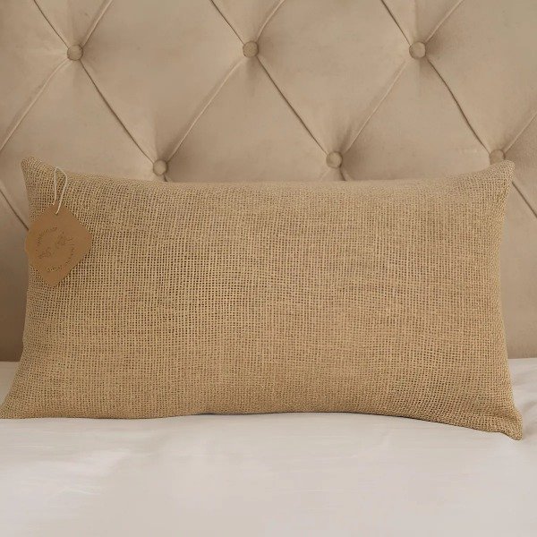 Producto - Almohadón Decorativo, Tela Arpillera, Yute 50x30 Con Relleno