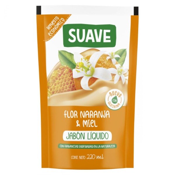 Producto - Jabón líquido para manos flor naranja y miel - repuesto 220ml.