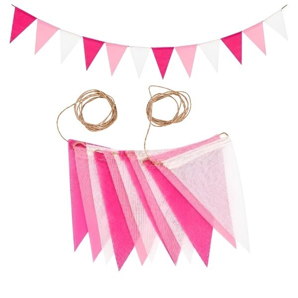 Producto - Banderin Arpillera Rosa