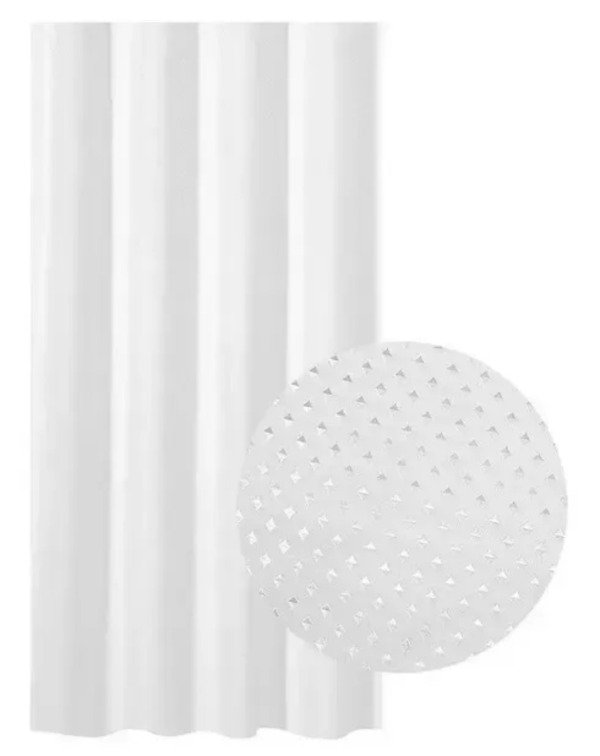 Producto - Cortina de baño de teflón diamantes blancos - 0