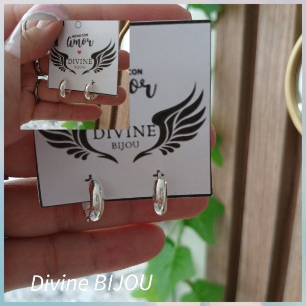 Producto - Argollas cubanas chicas acero blanco