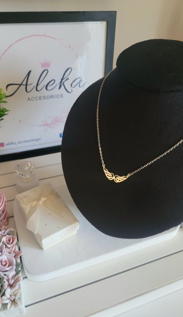 Producto - Collar alas de acero blanco - 3