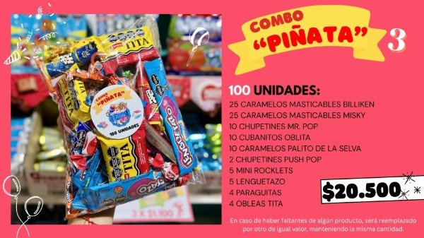 Producto - Combo PIÑATA 3 - 100 Unidades - 1