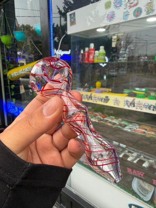 Producto - PIPA DE VIDRIO ARTESANAL - CRISTAL RESISTENTE Y DISEÑO RAYADA