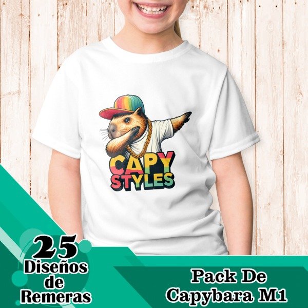 Producto - Diseños Digitales / Plantillas Para Remeras De Capybara M1