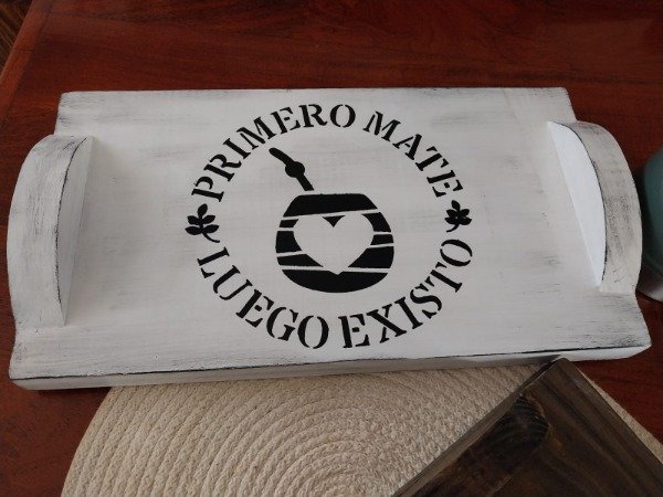 Producto - Bandeja matera Primero mate luego existo 20x35cm
