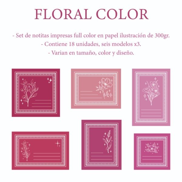 Producto - NOTITAS FLORAL COLOR - MAGENTA